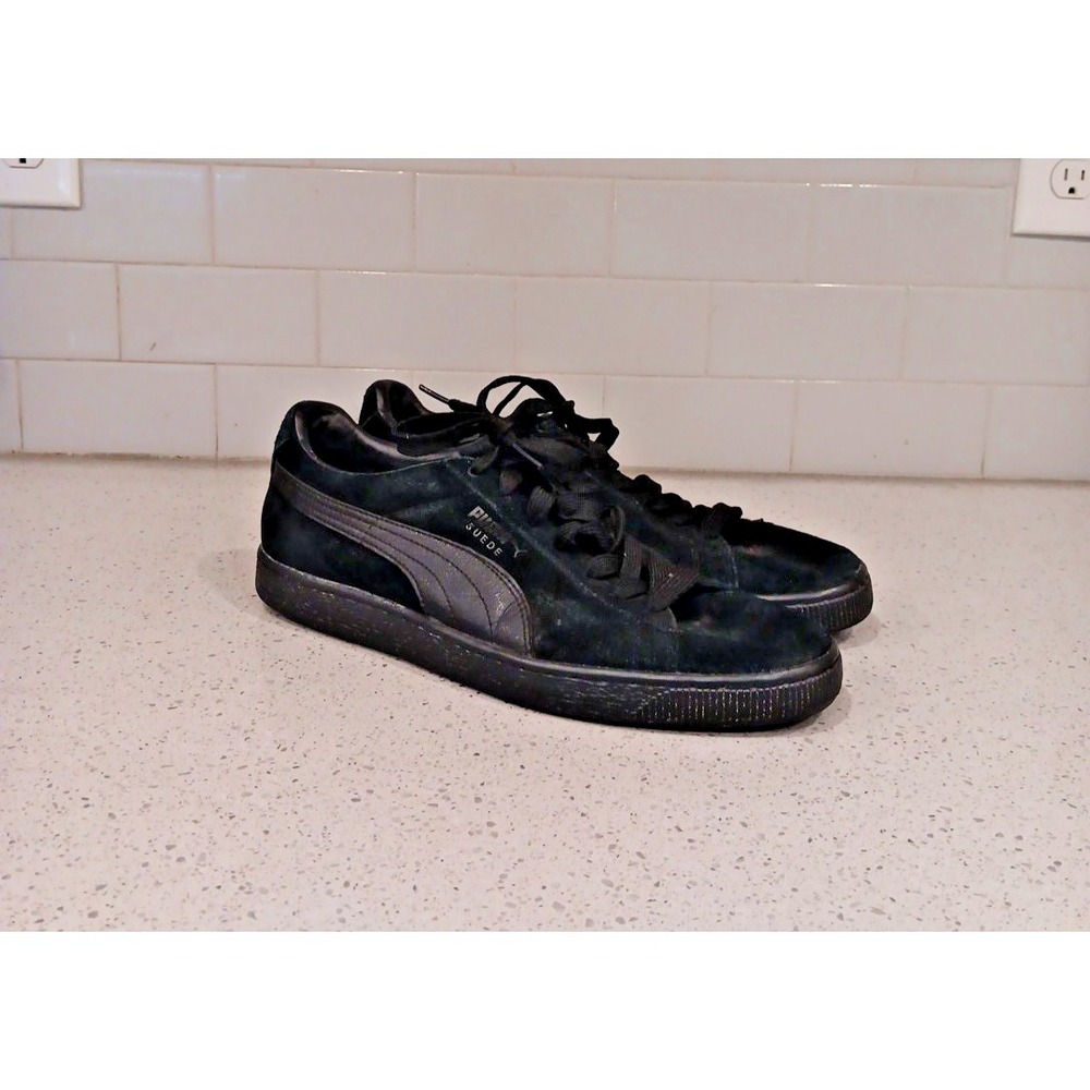 Puma Classic Black Suede Shoe Mens 11.5